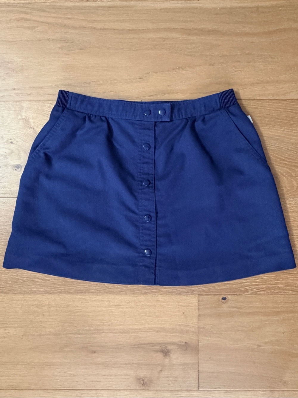 VTG 80s Lilys of Beverly Hills Tennis Skirt Navy Blue Snap Front 10 Country Club